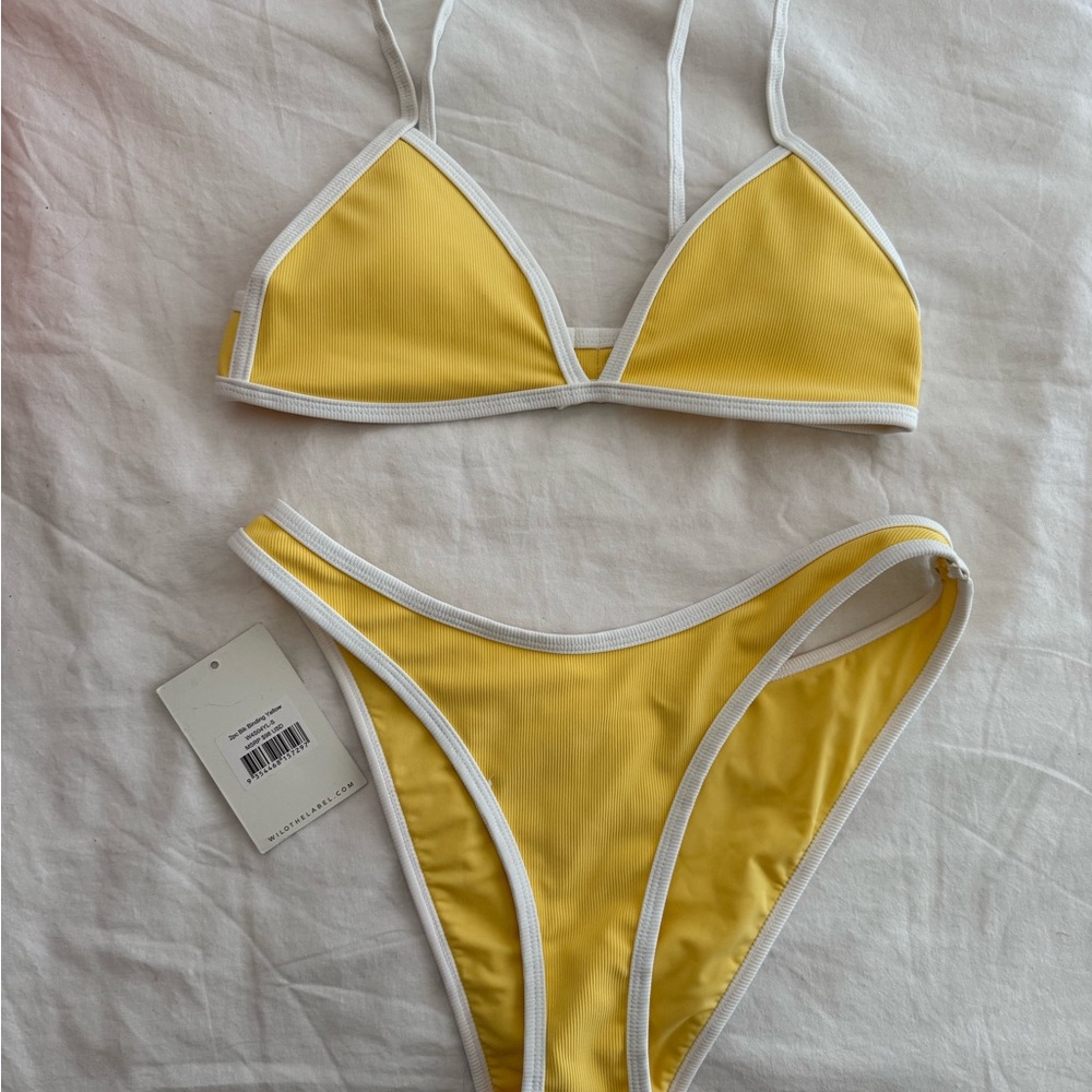 WILO the label - Butter Yellow and White Bikini Set